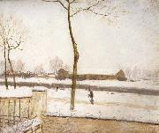 Snow Scene,Moret Station Alfred Sisley